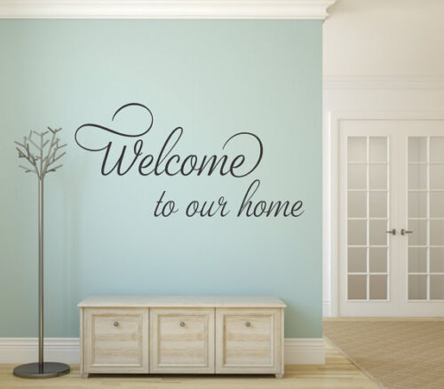 WELCOME TO OUR HOME Vinyl Wall Decal Quote Sticker Decor Words Lettering Sign