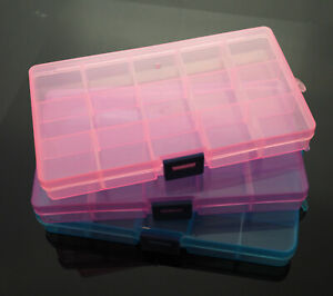 3-Pack Jewelry Box Clear Plastic Bead Storage Container Earrings - All 3 Colors