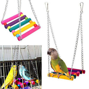 New Listing13pcs/set Parrot Birds Toy Kit Convenient Interesting Wood Swing Standing Parrot