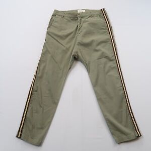 Nili Lotan Womens Paris Pants 4 Green Drop Crotch Baggy Trousers Side Stripe