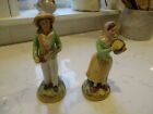 Antique pair of couple holding musical instruments, marked England with # 229.