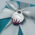 Tiffany & Co. Medium Return to Pink Splash Heart Tag Charm with PACKAGING