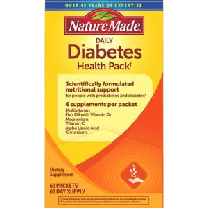 Diabetic Health Pack, 60 Packets Daily Multi Vitamin Mineral Support Supplement