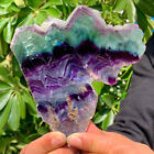 274G Natural beautiful Rainbow Fluorite Crystal Rough stone specimens cure