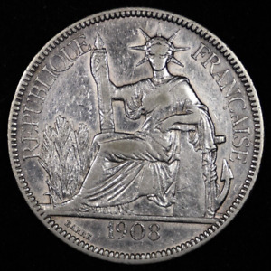 1908 French Indo-China Silver Piastre