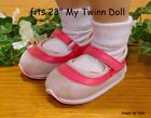 **SALE** HOT PINK Mary Jane SNEAKERS DOLL TENNIS SHOES fits 23