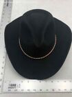 Pigalle Mens Black Wide Brim Braided Band Decor Cowboy Hat Size 6 7/8
