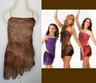 Mirage BROWN Dance Costume Glitter Bib Top & Skirted Shorts Adult Large New