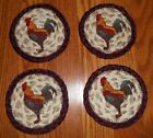 ROOSTER 100% Natural Braided Jute Coaster Set of 4 by Earth Rugs