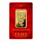 2024 1 oz PAMP Suisse Lunar Legend Azure Dragon Gold Bar (New w/ Assay)