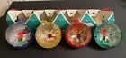 New ListingSet Of 4 Vintage Jewel Brite By Decor Plastic Diorama Large Christmas Ornaments