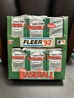 1992 Fleer Baseball 24 Sealed Jumbo Packs Open Box.