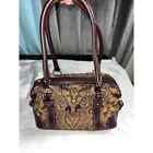 Etienne Aigner Small Tapestry Bag Logo Leather Zip