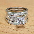 Women Fashion Cubic Zircon 925 Silver Filled Ring Party Jewelry Sz 6-10