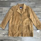 Dennis Basso Vintage Tan Suede Leather Trench Jacket Size 1X NWT