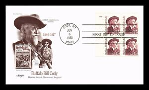 DR JIM STAMPS US COVER BUFFALO BILL CODY GREAT AMERICANS FDC PLATE BLOCK