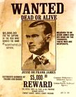 New ListingJesse James Wanted Poster - Photo Print - 4 x 4.5 in - Dead or Alive