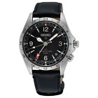 Seiko Presage SPB379J1 Alpinist Black Dial GMT Leather 200m Automatic Watch