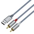 DCHAV 4ft RCA to USB Audio Cable Type A to 2 RCA Adapter Cord Male 2RCA Y Spl...