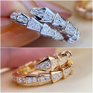 Fashion 925 Silver Filled,Gold Ring Cubic Zircon Women Wedding Jewelry Sz 6-10