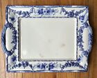 Antique Ironstone Platter ~ Blue Floral