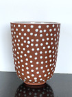 New ListingZUETHEN Denmark Red Clay Polka Dot Pottery Edith Nielson 50's MCM Vase  3.5