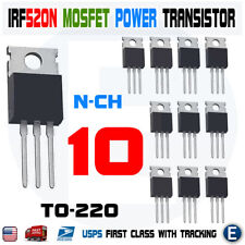 10pcs IRF520 IRF520N N-Channel IR Power MOSFET Transistor TO-220 9A 100V USA