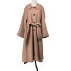 Lattelier Camel Color 100% Wool Long Turn Down Coat Belt Women’s EUC S Capsule