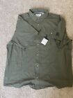 Poncho Button Up Shirt Men's Size 2XL Short Sleeve Green Fishing XXL
