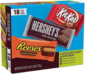 Hershey'S Milk Chocolate & KIT KAT & REESE'S Cups, Gift Box of Assorted Full Siz