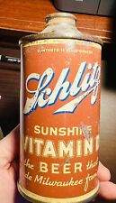 New ListingRare Schlitz “Sunshine Vitamin D”Cone Top Beer Can Milwaukee WI, Rare Variation