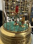 2 Birds/Antique Singing Bird Cage Automation chirp Wind Up Box WORKS