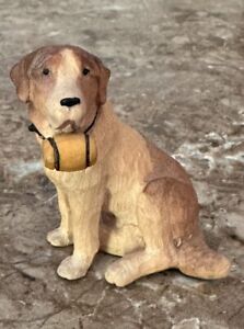 New ListingHand Carved Wooden Swiss  ST. BERNARD DOG with CASK, Brienz