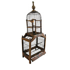 Antique Large French Brown Bird Cage Wood Bird House France 19th C