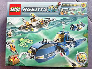 [New] LEGO Agents 8636 Mission 7 Deep Sea Quest GLOW IN DARK OCTOPUS RARE 2008!