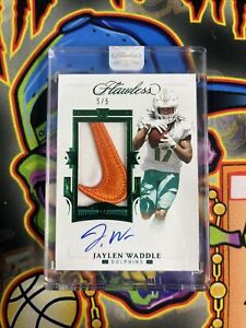 Jaylen Waddle 2021 Flawless RPA Auto Patch Nike Swoosh #/5 RC Sealed