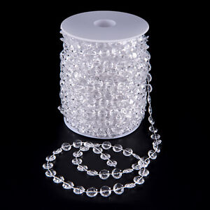 99 FT Garland Diamond Strand Acrylic Crystal Bead Beaded Wedding Decoration