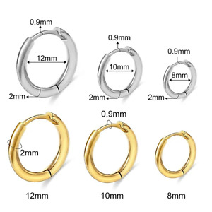 Stainless Steel Huggie Hoop Earrings Unisex Fashion Jewelry For Women, Men