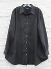Lafayette 148 Black Italian Stretch Cotton Poplin Long Tunic Shirt 18 1X POCKETS