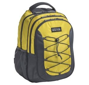 Kenneth Cole Reaction Laptop Backpack With Bungee Cords, Yellow/Gray
