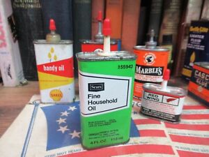 EMPTY Sears ROEBUCK Craftsman FINE Household Oil 4oz Oil Can Tin Handy Oiler