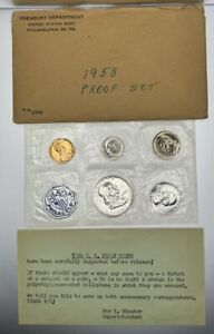 1958 United States Proof Coin Set FLAT PACK, Philadelphia. US Mint Sealed UNC