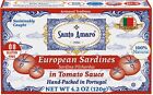 12 Pack Santo Amaro European Wild Sardines in Tomato Sauce from Puree (120g/un)