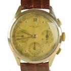 Record Watch Co Geneve 18K Gold Chronograph Valjoux 71 Mens Watch 1940s 50s