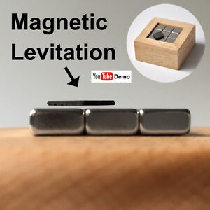 Pyrolytic Graphite Magnetic Levitation WoodBox SET,  Diamagnetic Science Desktoy