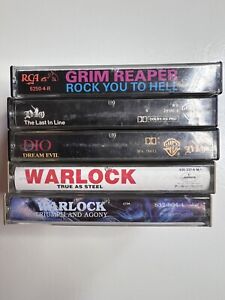 Dio, Warlock, and Grim Reaper (5) Cassette Lot - Metal/Hard Rock