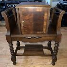 Antique Copper Lined Smoking Cabinet Cigar Humidor Stand Shelf Table