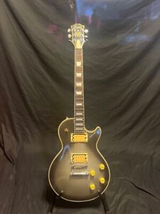 80's Vintage Cort Silverburst Les Paul Custom Guitar