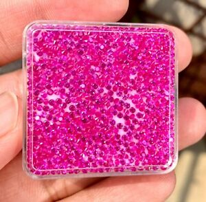500 Pcs Natural MOGOK Pink Ruby 2.00 mm Round Certified  AAA+ Treated Gemstone