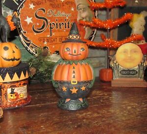 Bethany Lowe Johanna Parker Halloween Jack O Lantern Pumpkin Pete Spooks Jar 382